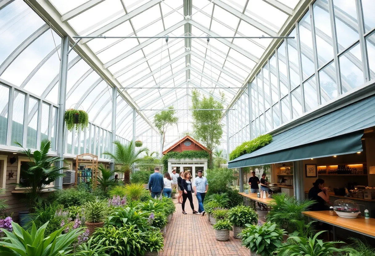 Rendering of Graye's Greenhouse renovation showcasing community spaces