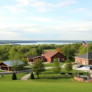 A tranquil view of Hancock, Michigan representing community spirit.