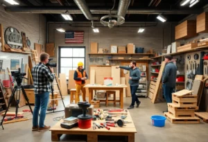 Actors in a hardware store during a casting call for a home renovation video.