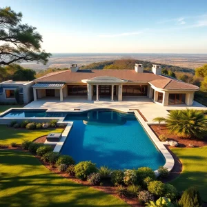 Luxury estate featuring a mansion and beautiful landscaping