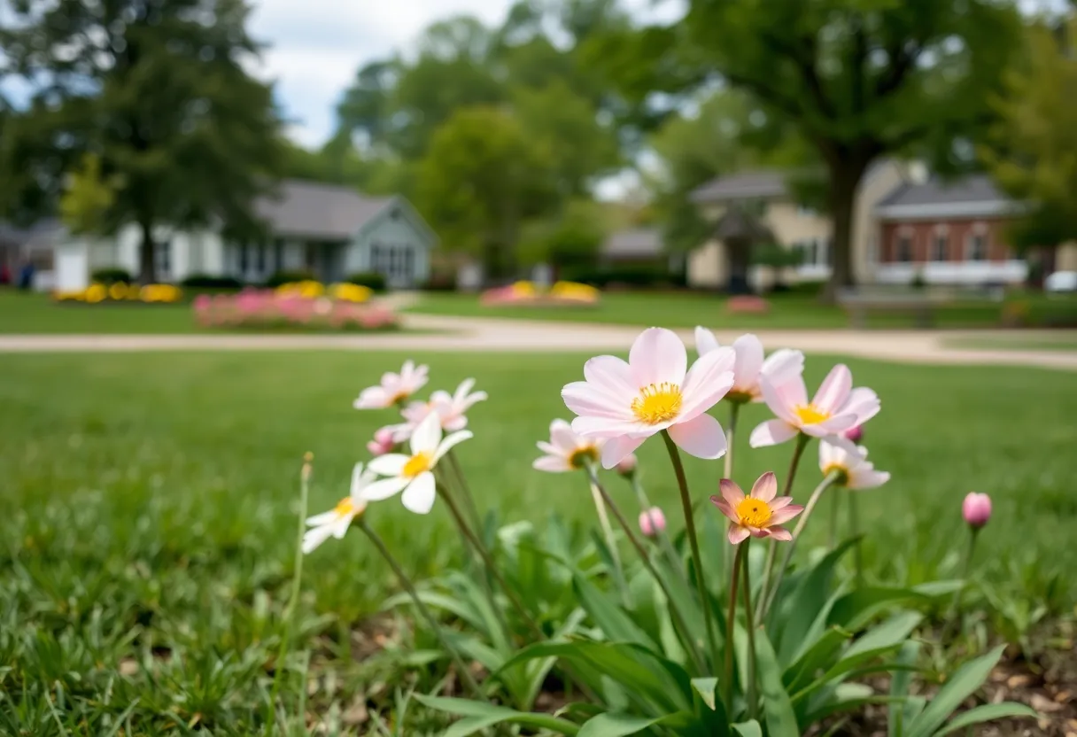 A peaceful park in Madison Heights representing community and remembrance.