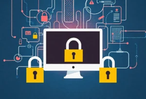 Illustration representing online censorship and digital privacy