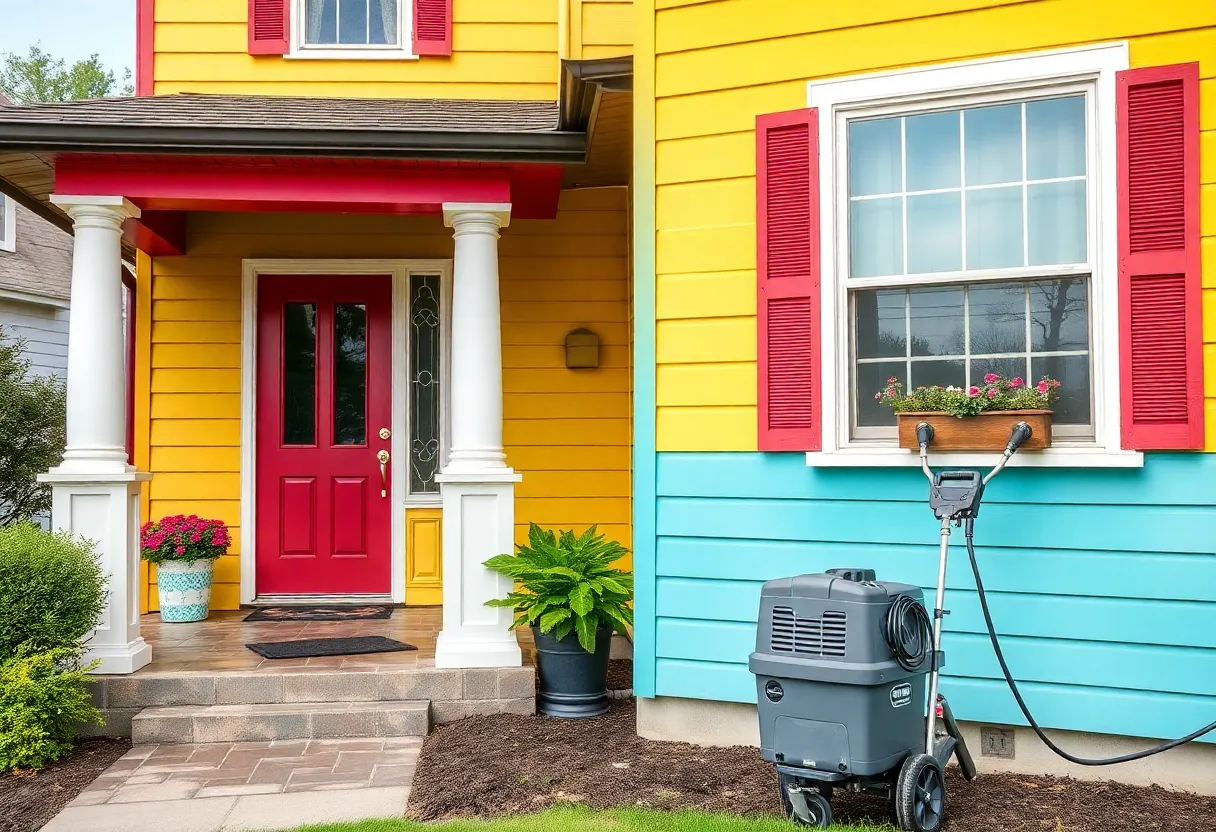 Exterior of a newly painted house in Northville, MI