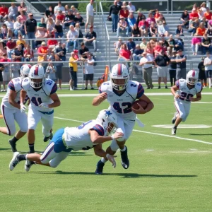 Northville football team in action during a game against Plymouth