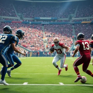 Northville Mustangs players celebrating a touchdown during the game