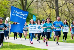 Participants running at the Northville 5K Suicide Prevention Run