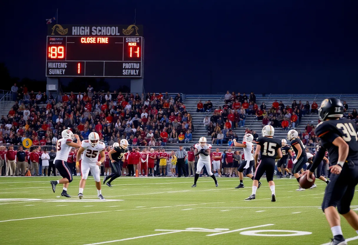 Action shot from the Northville vs Lake Orion football game