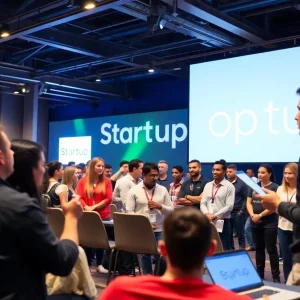 Entrepreneurs participating in the PitchMI competition showcasing their startup ideas.