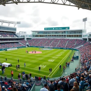 Exterior view of the newly renovated Ralph E. Myers Stadium