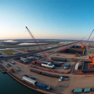 Construction site for the new shipping lock in Sault Ste. Marie