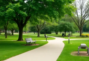 Scenic view of Veteran's Park, Monroe