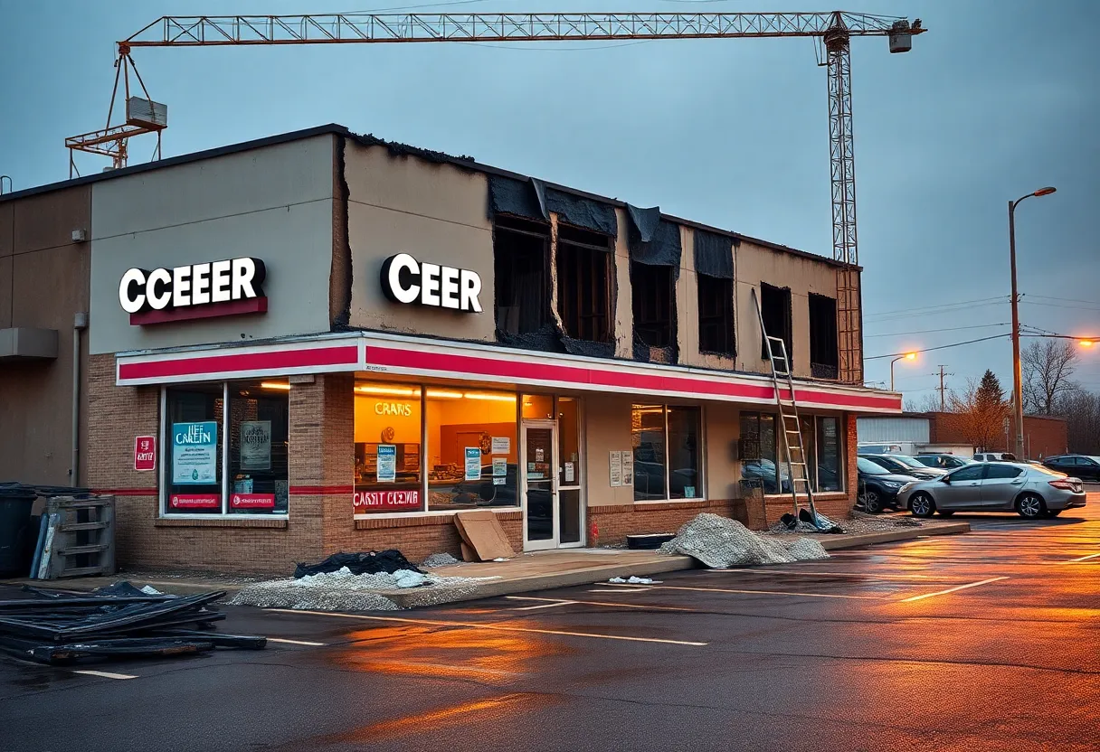 Construction site for Ypsilanti ice cream shop renovation