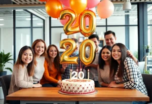 Boomcycle Digital Marketing team celebrating their 20th anniversary