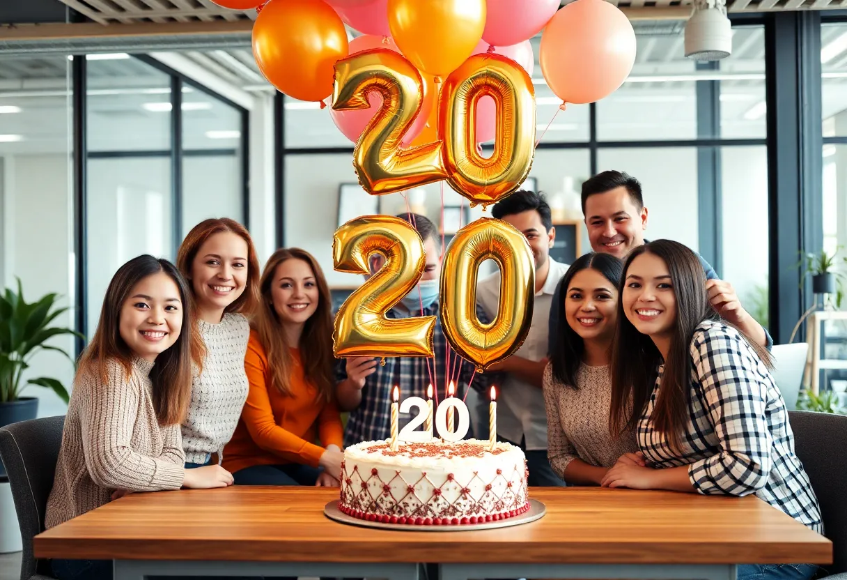 Boomcycle Digital Marketing team celebrating their 20th anniversary