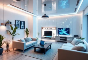 Modern home renovation integrating advanced technology and AI.