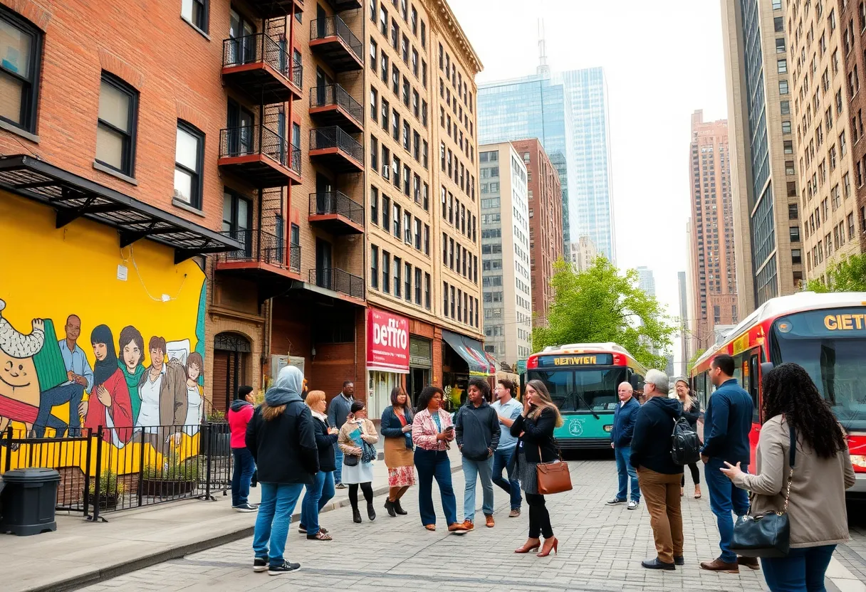 A team of workers engaged in home repair in Detroit.