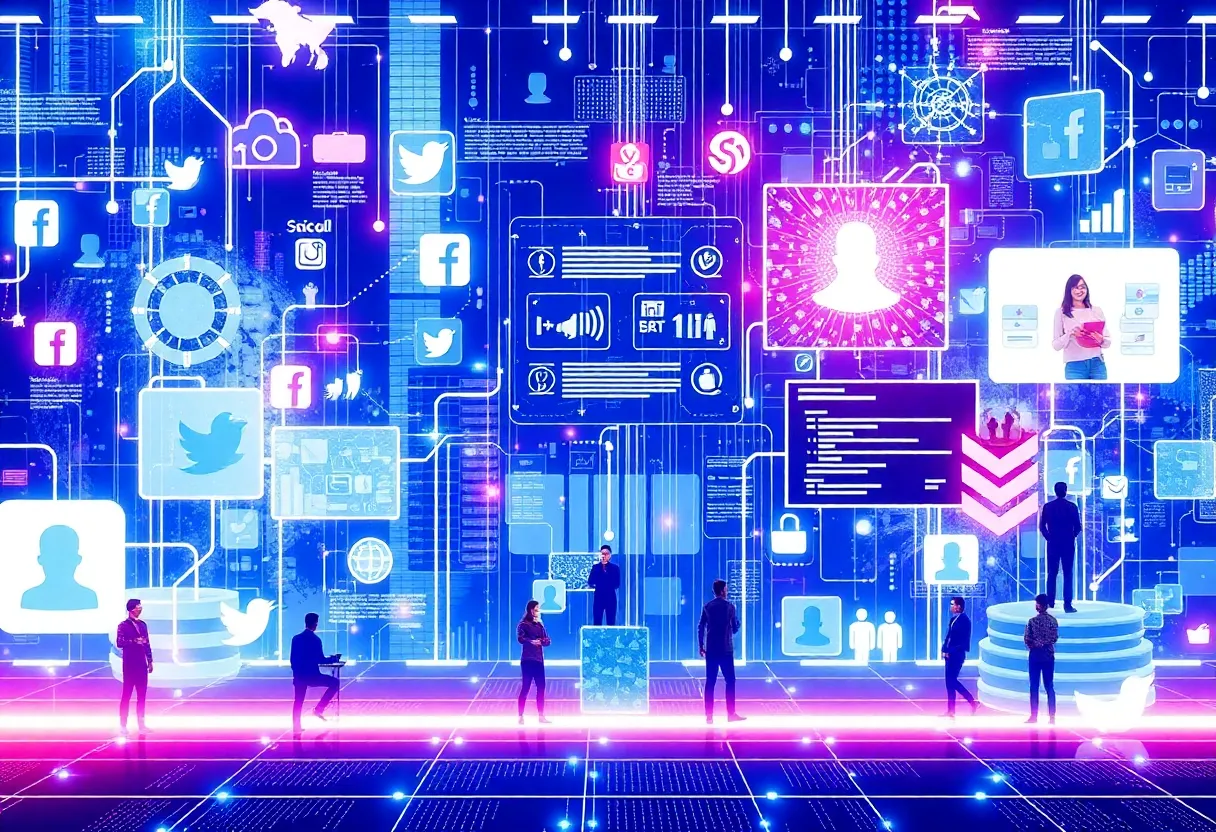 Concept image illustrating the future of social media engagement