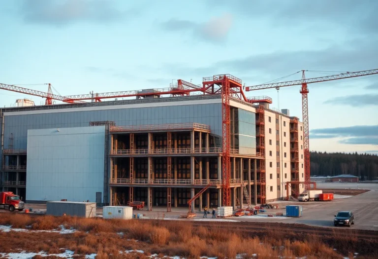 Construction site of Gotion High-Tech battery factory in Michigan