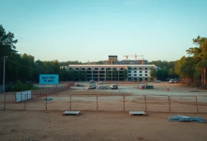 Construction site for the Gotion Inc battery plant project in Michigan.