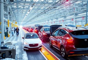 Production line of electric vehicles at Lansing assembly plant