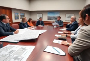 Community members discussing plans for infrastructure renovation in Livonia