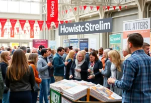 Community members celebrating the 25th anniversary of a local magazine.