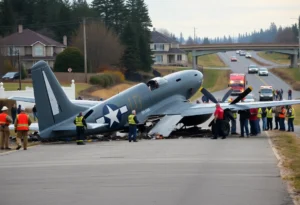 Crash site of MiG-23 aircraft at air show event