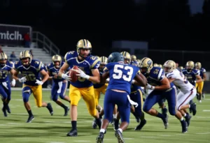 Northville Mustangs football team in action against Hartland Eagles