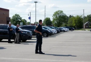 Parking lot scene in Manassas showcasing community vigilance against hate crimes.