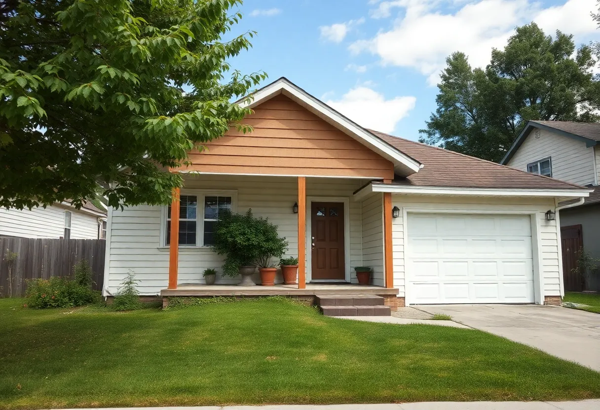 Home renovation scene with tools and materials for a foreclosed property