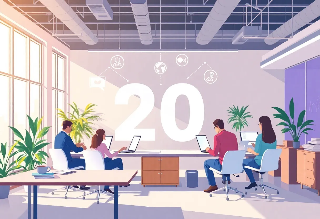 Team celebrating Boomcycle's 20th anniversary in digital marketing