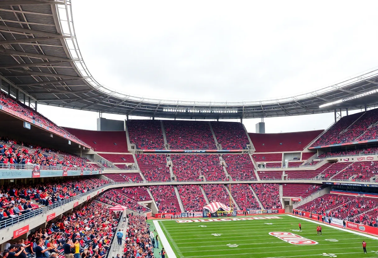 New Ryan Field stadium design with fans and festival areas
