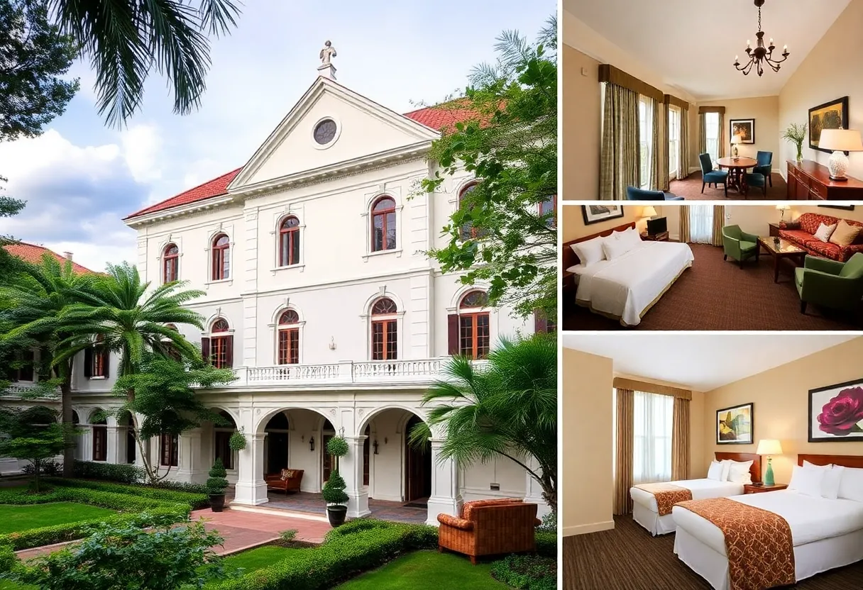 Exterior view of the newly renovated Dearborn Inn showcasing colonial architecture