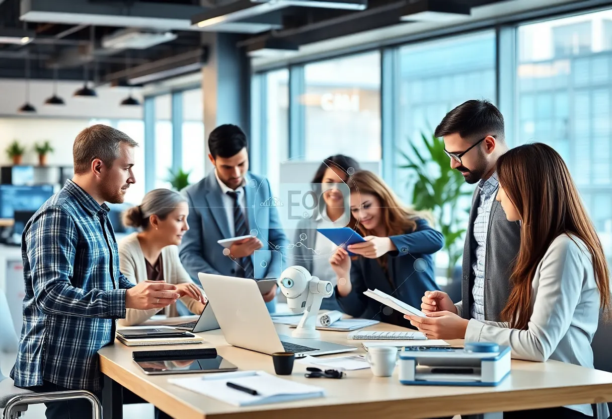 Illustration of SEO strategies with AI tools in marketing