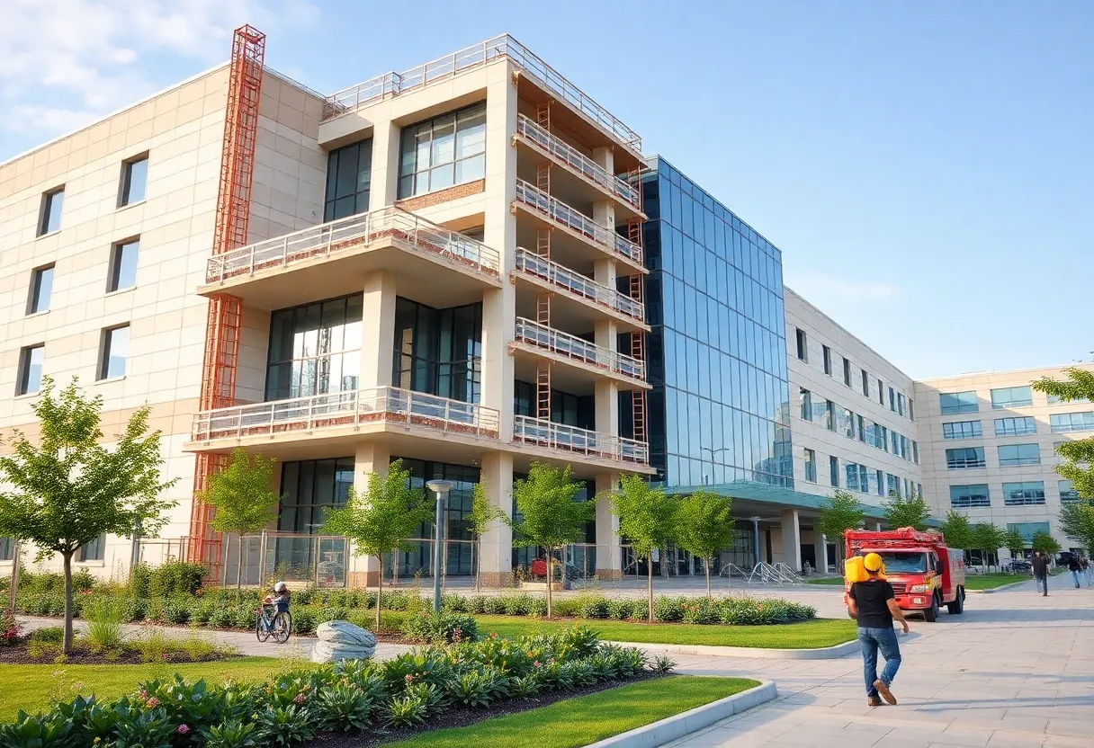 Construction site of Trinity Health Ann Arbor Hospital renovation