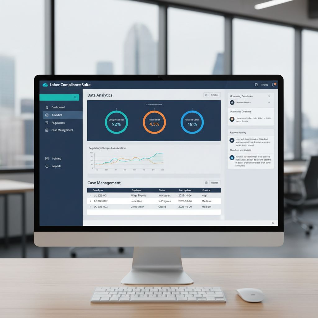 Digital interface for labor law investigations with tools for case tracking and reporting.