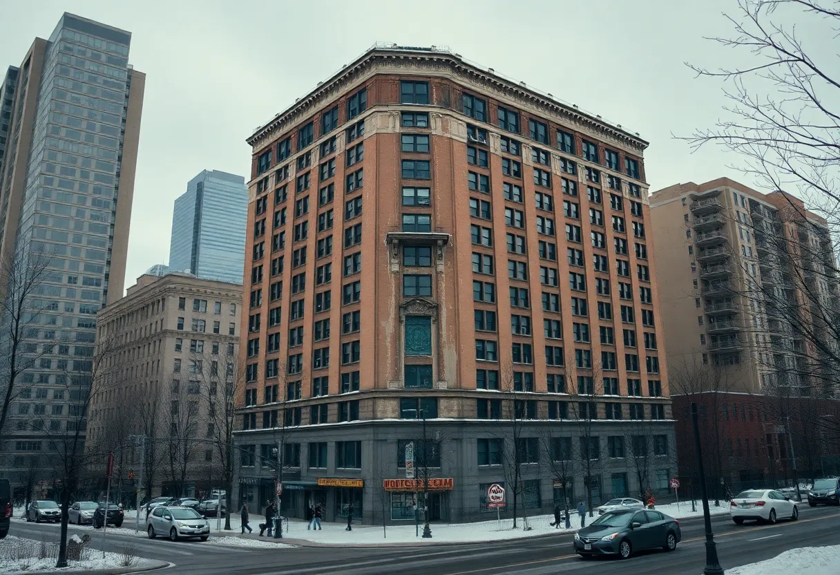 Leland House showing signs of wear with holiday decorations