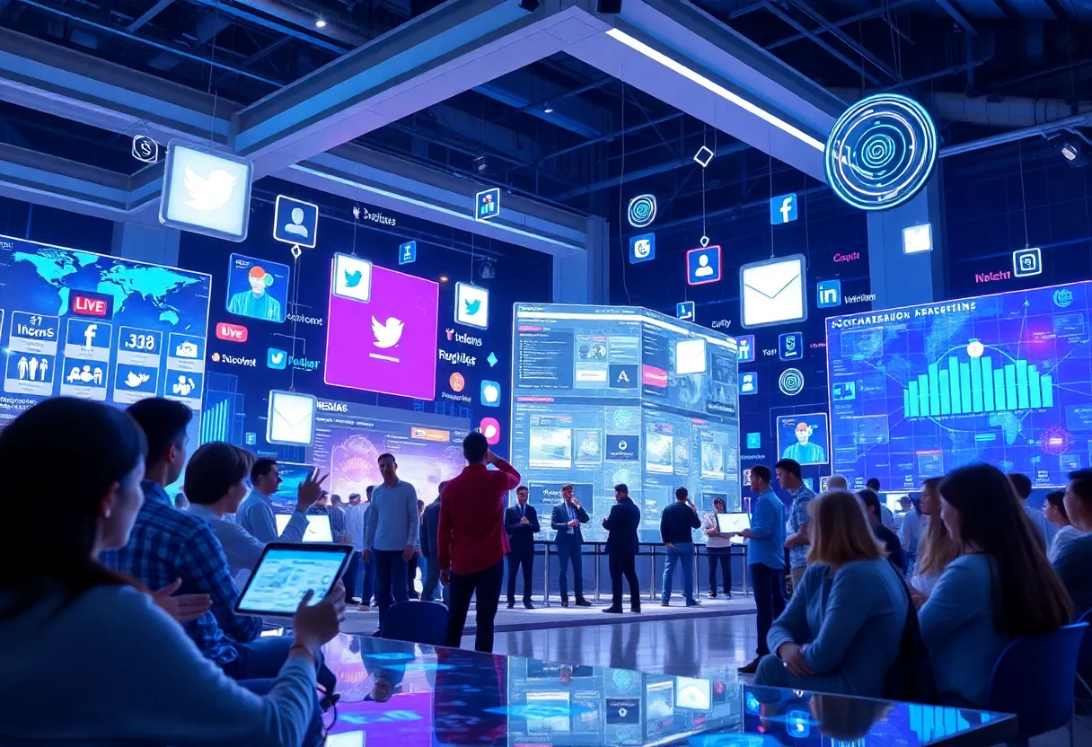 Illustration depicting future trends in social media marketing.