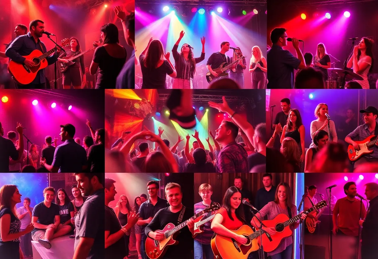 A colorful digital collage representing Spotify Wrapped and diverse music preferences.