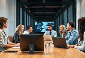 Executives discussing strategies at The Vitamin Shoppe