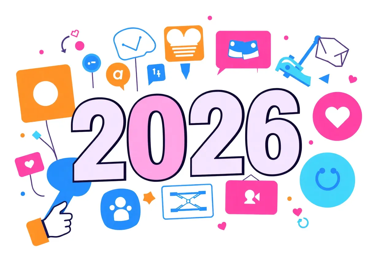 Illustration of social media marketing trends in 2026