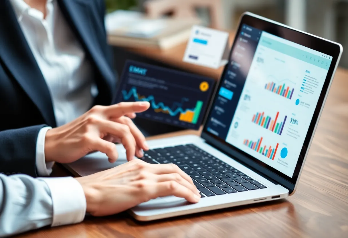 Digital marketing professional reviewing email marketing strategies