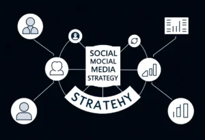 Illustration of Silverback's social media marketing strategy framework
