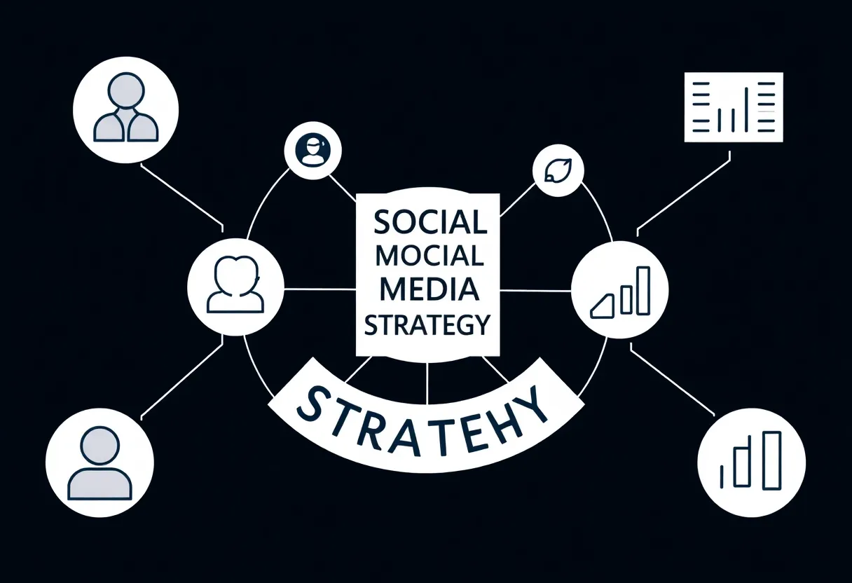 Illustration of Silverback's social media marketing strategy framework