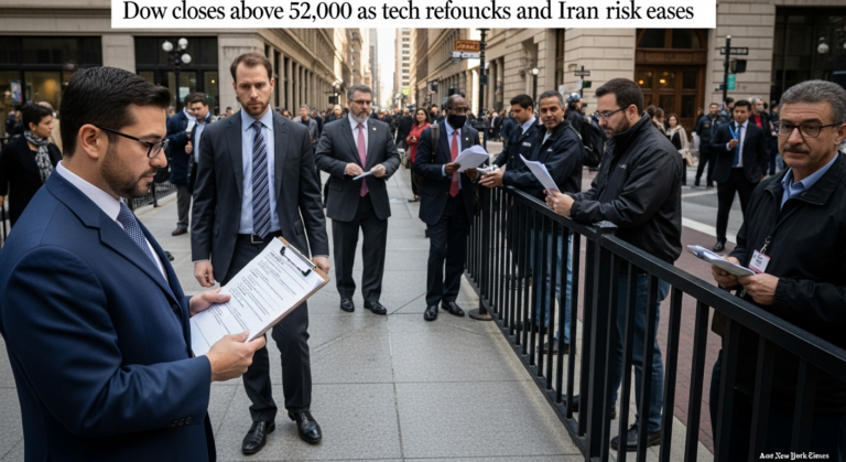 Dow Jones Industrial Average Reaches Record High Above 52,000