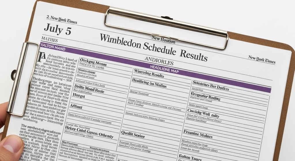 Wimbledon Schedule and Results Map Available for July 5 Matches