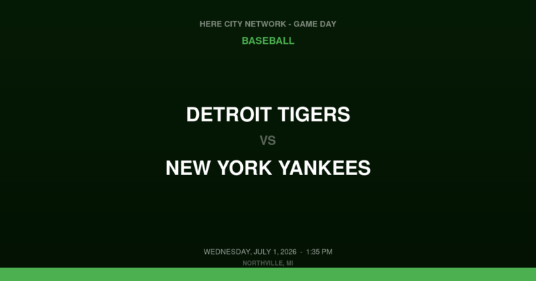 Detroit Tigers vs. New York Yankees — Baseball Game Day — Northville, MI — Jul 1, 2026