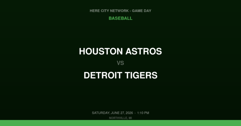 Houston Astros vs. Detroit Tigers — Baseball Game Day — Northville, MI — Jun 27, 2026