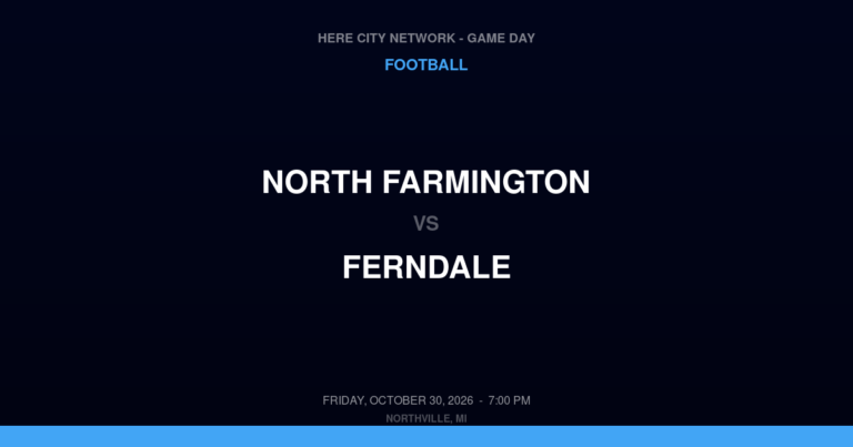 North Farmington vs. Ferndale — Football Game Day — Ferndale, MI — Oct 30, 2026
