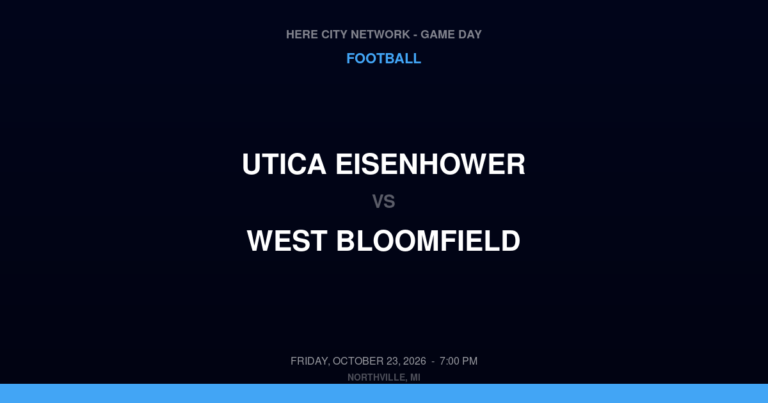 Utica Eisenhower vs. West Bloomfield — Football Game Day — West Bloomfield, MI — Oct 23, 2026